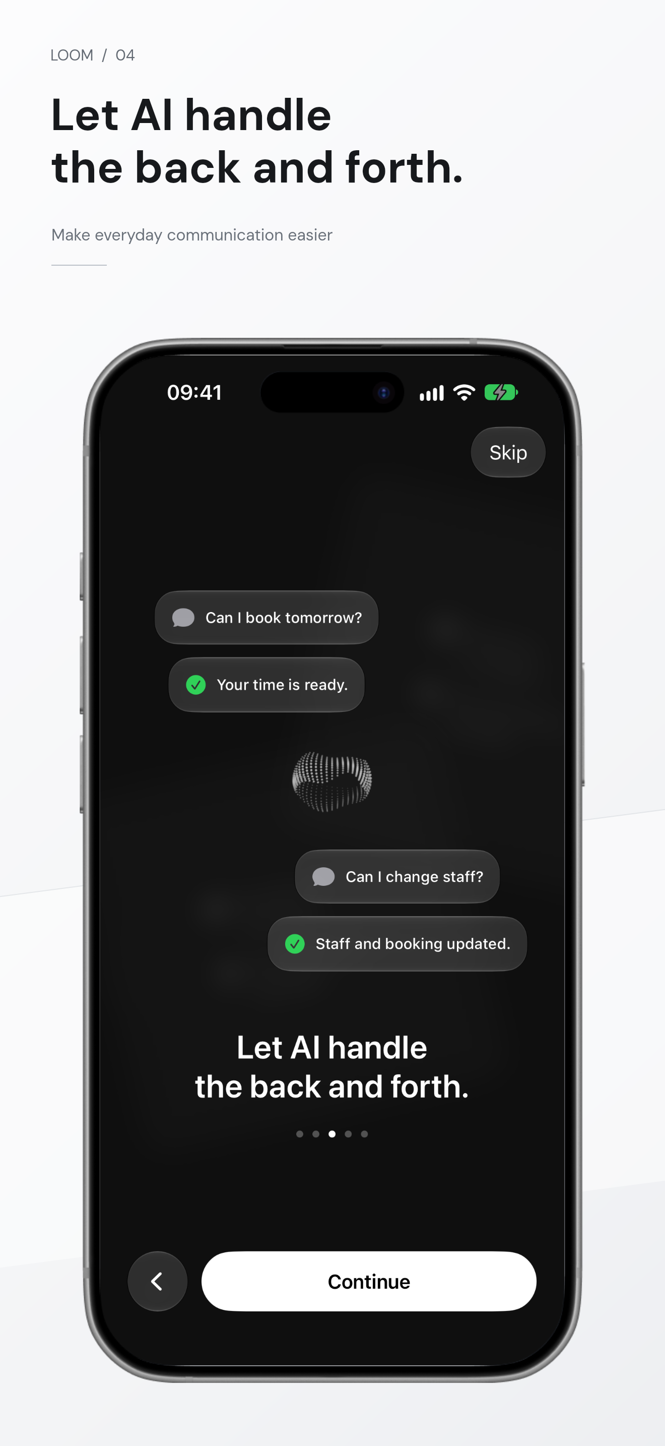 AI front desk handling a conversation
