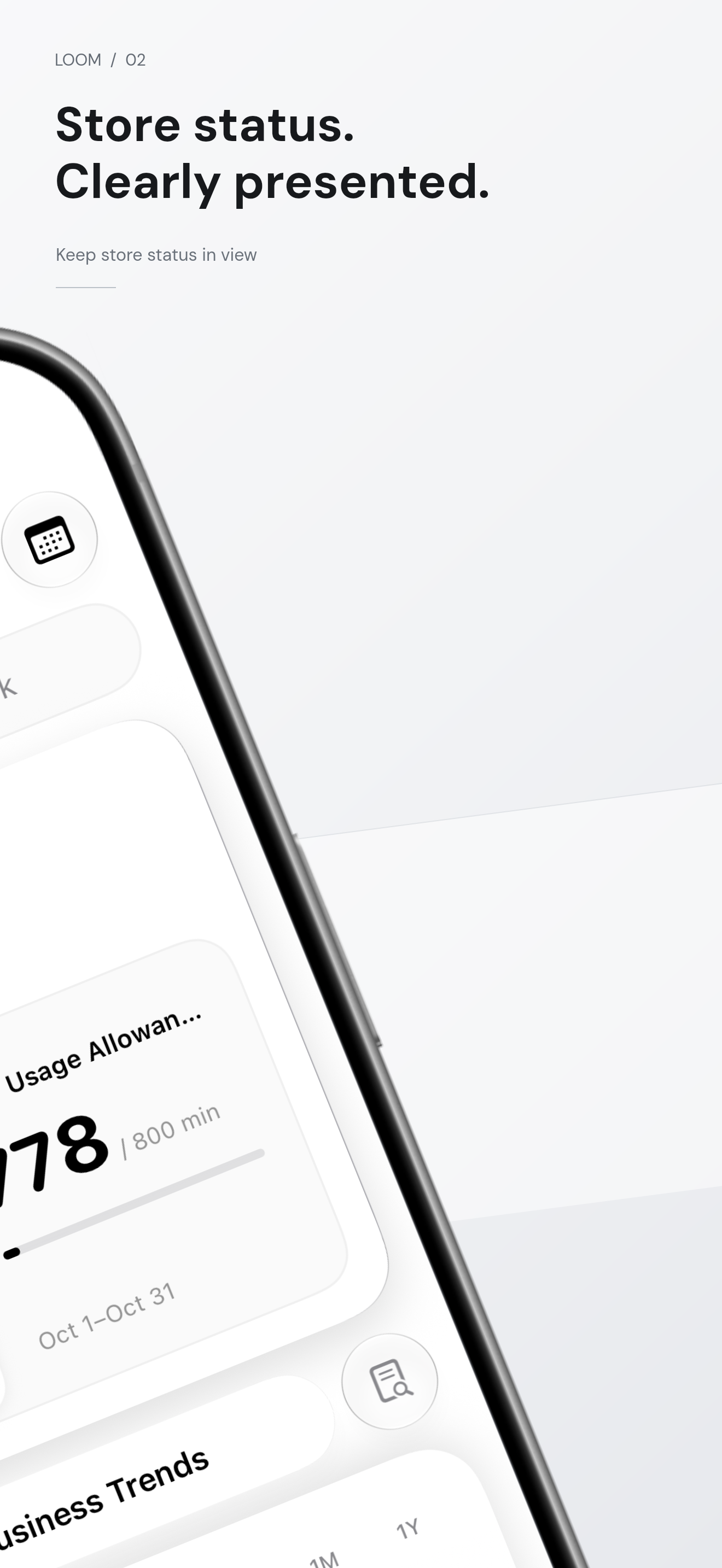 Loom store status and calendar